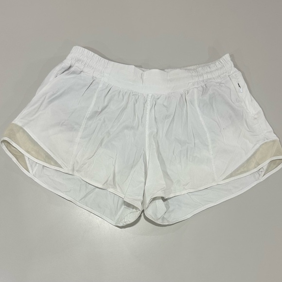 Lululemon White Performance Athletic Shorts with Breathable Fabric Size 10 - Picture 1 of 4